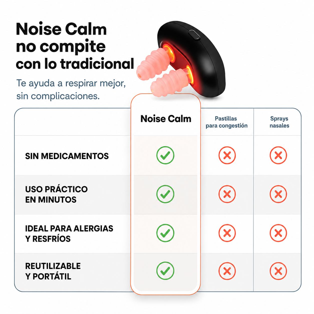 Noise Calm™ Terapia Nasal con Luz Roja